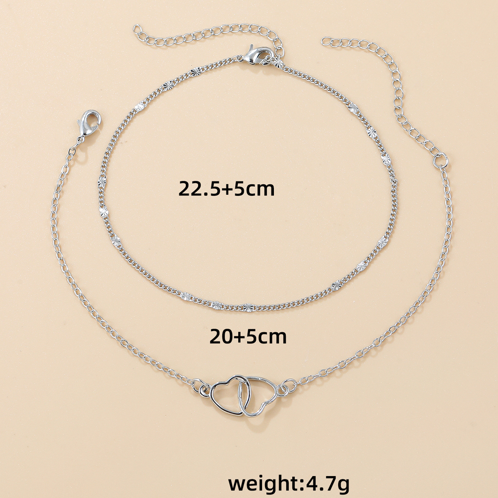Simple Style Heart Shape Alloy Plating Bracelets 2 Pieces display picture 1