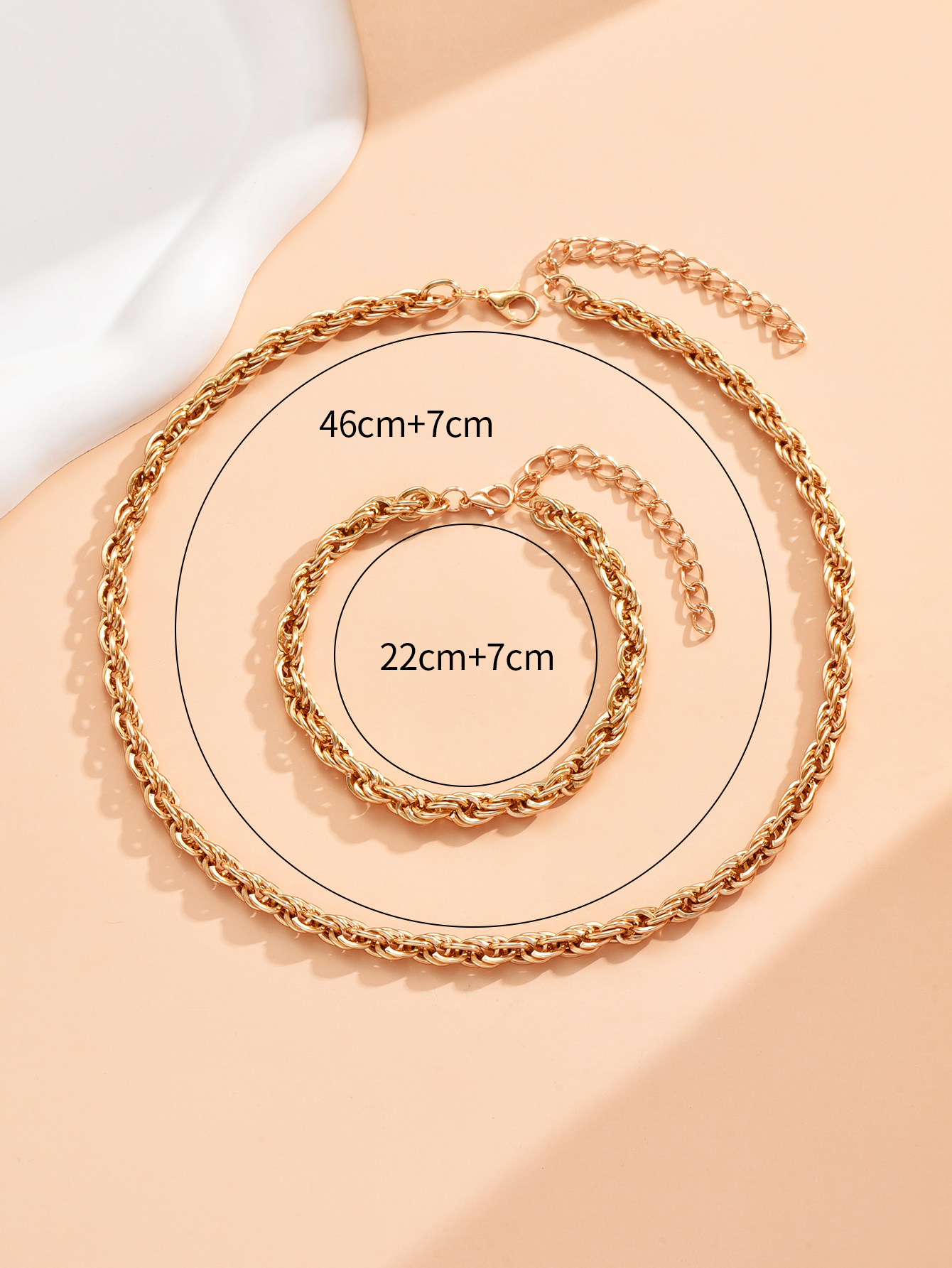 Fashion Solid Color Alloy Chain Alloy Bracelets Necklace display picture 5