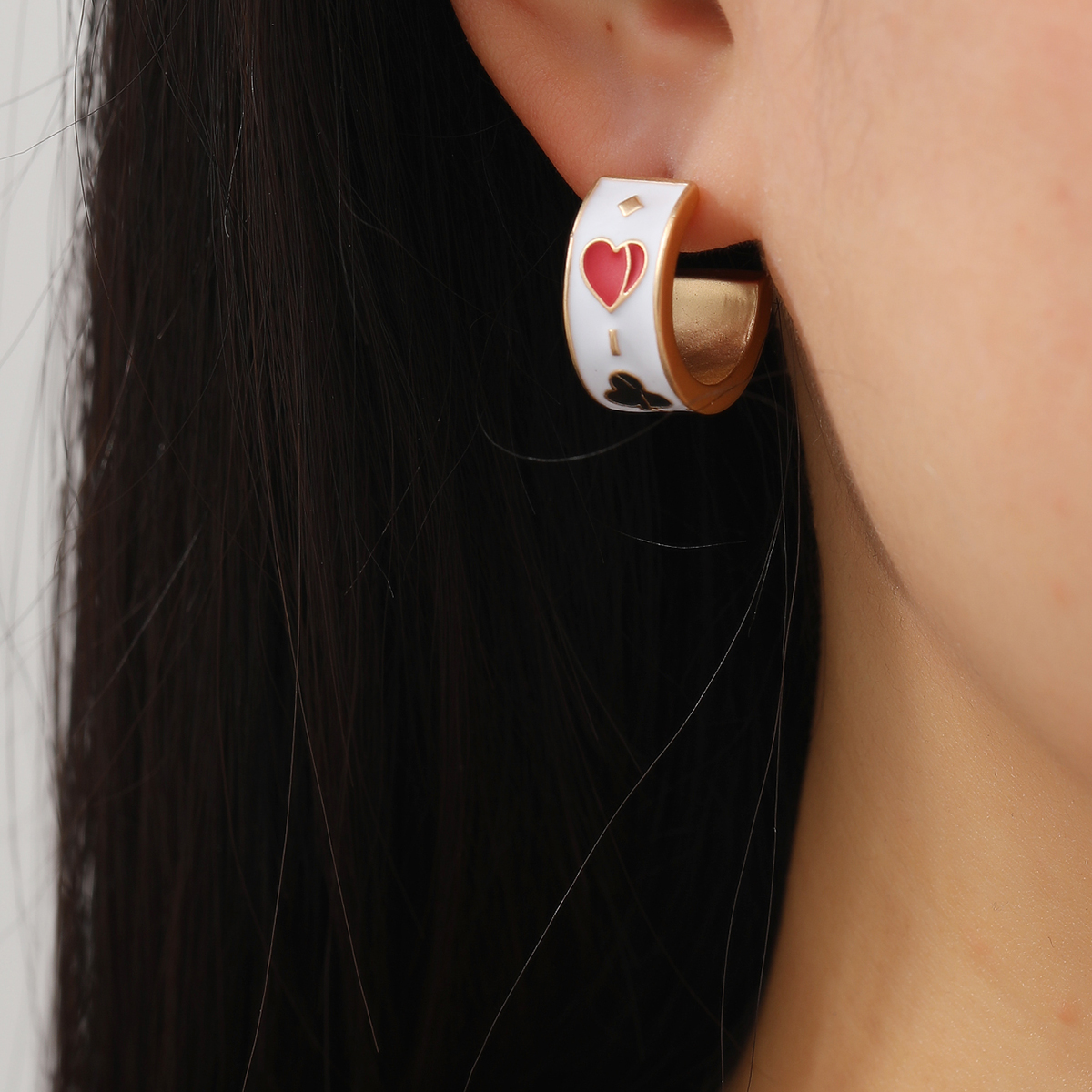 Fashion Poker Alloy Plating Ear Studs display picture 3