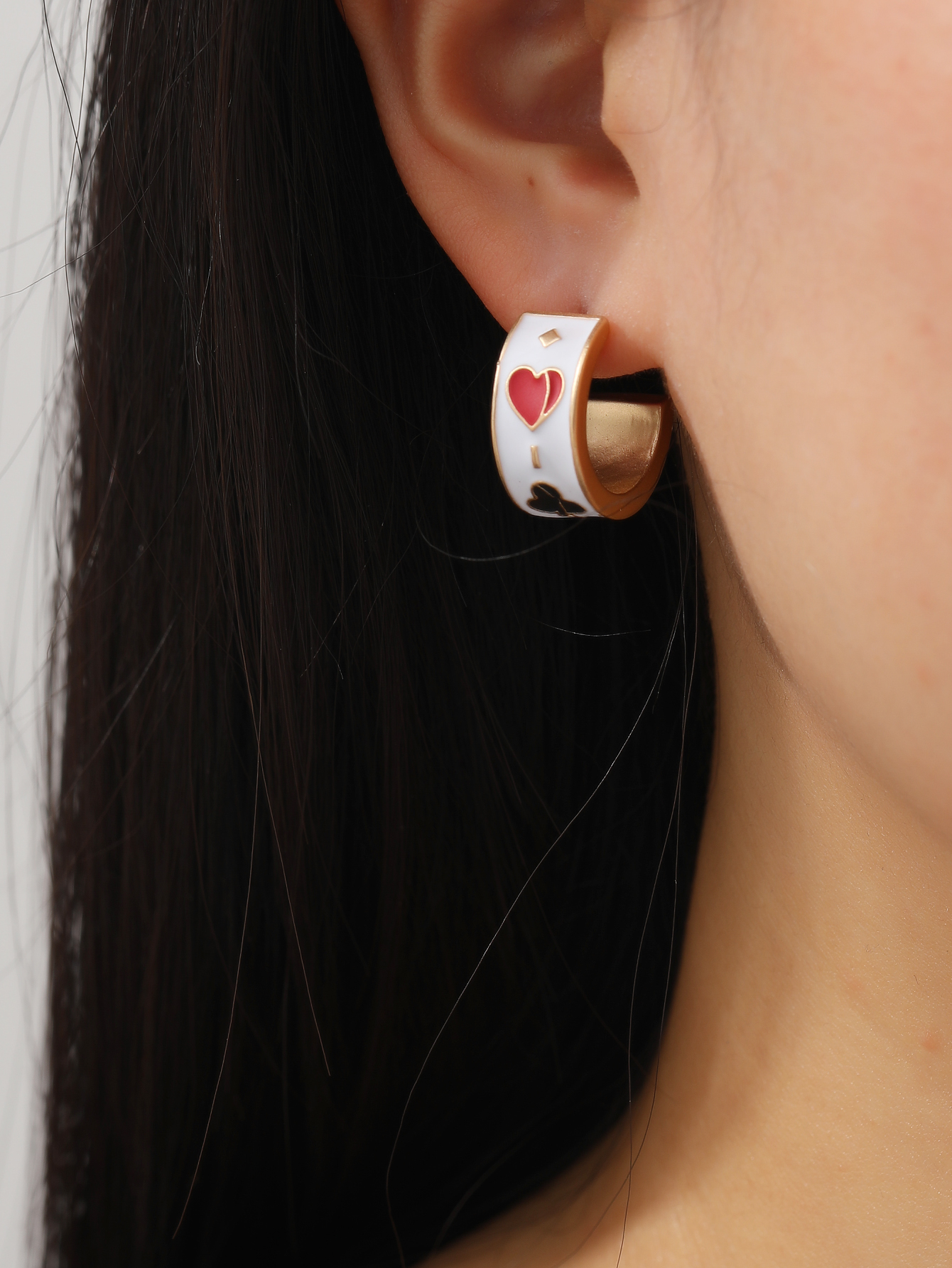 Fashion Poker Alloy Plating Ear Studs display picture 6