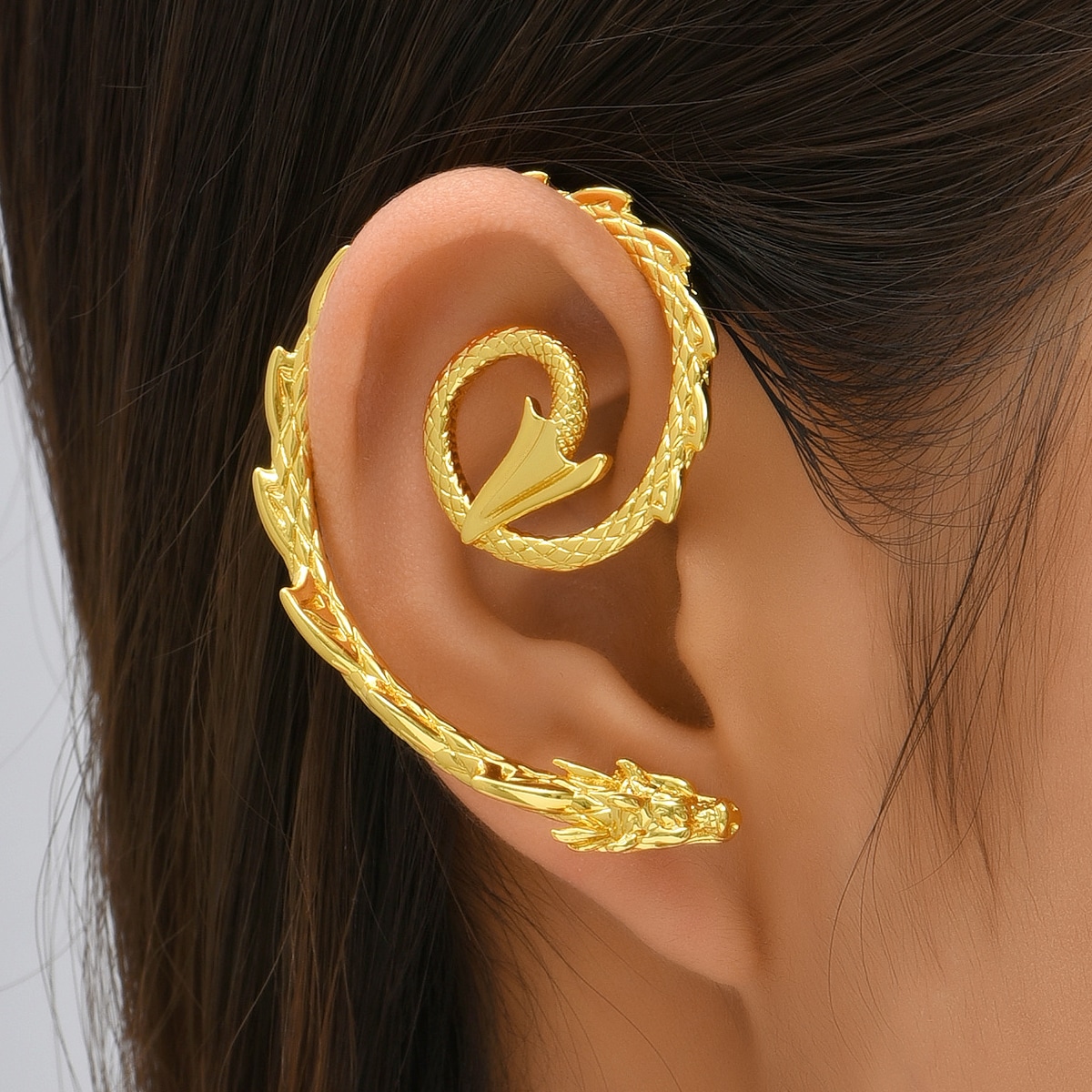 Fashion Snake Bat Dragon Copper Ear Clips Plating Copper Earrings display picture 7