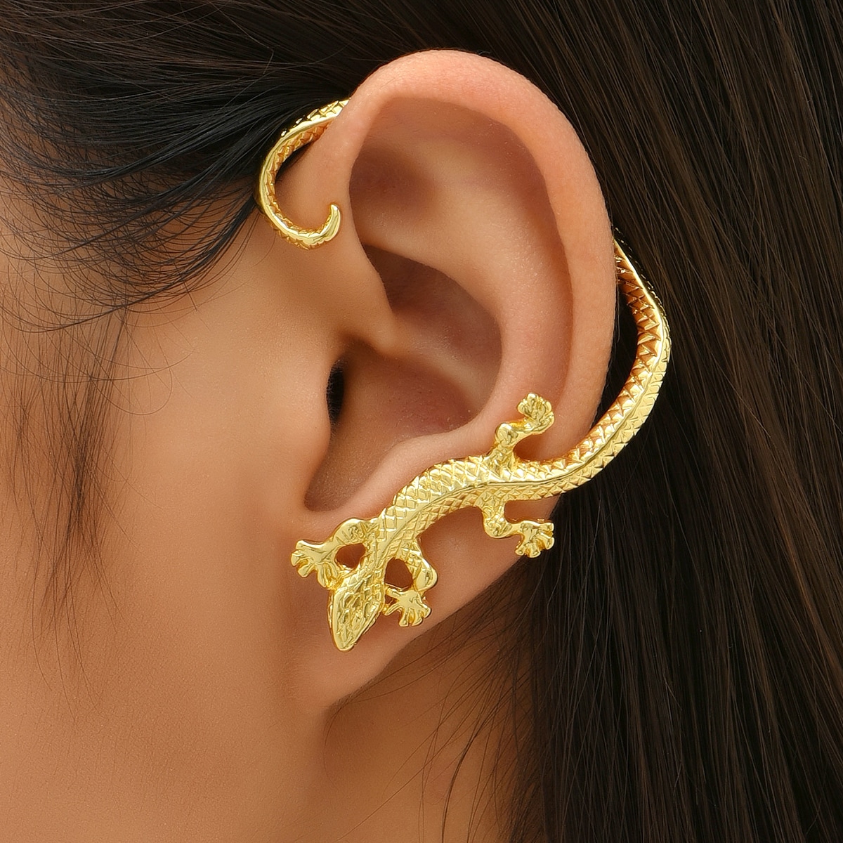 Fashion Snake Bat Dragon Copper Ear Clips Plating Copper Earrings display picture 13