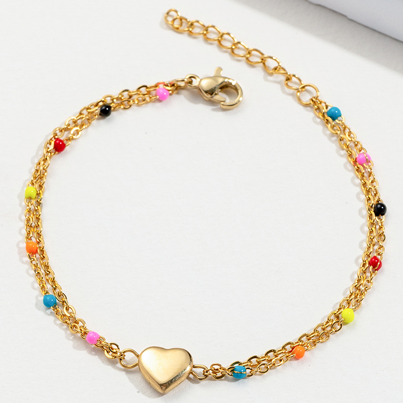 Fashion Heart Shape Stainless Steel Bracelets Plating Stainless Steel Bracelets display picture 3