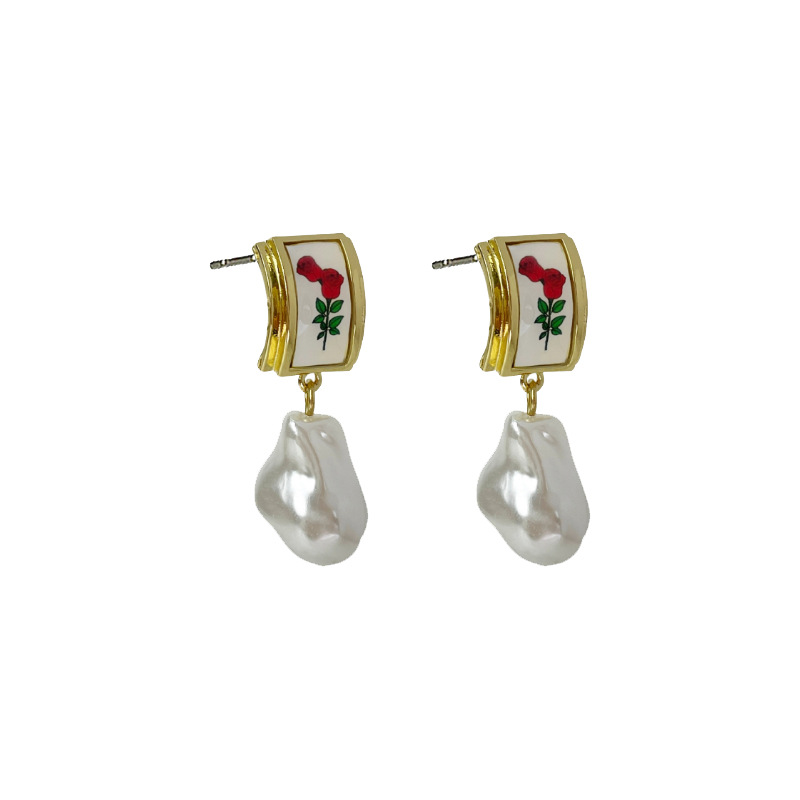 Fashion Rose Alloy Drop Earrings display picture 4