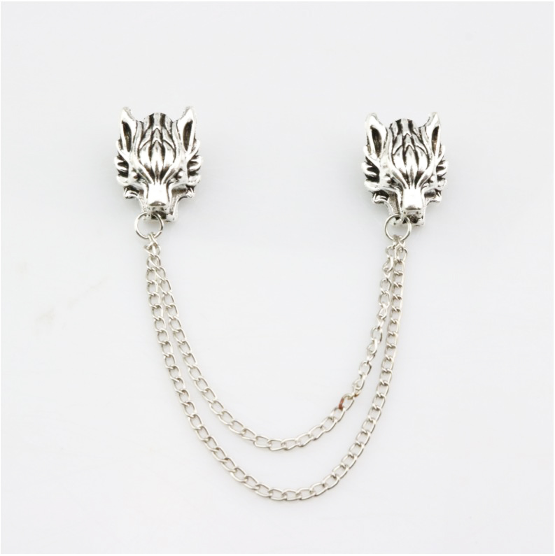 Gothic Wolf Alloy Plating Collar Pin display picture 5