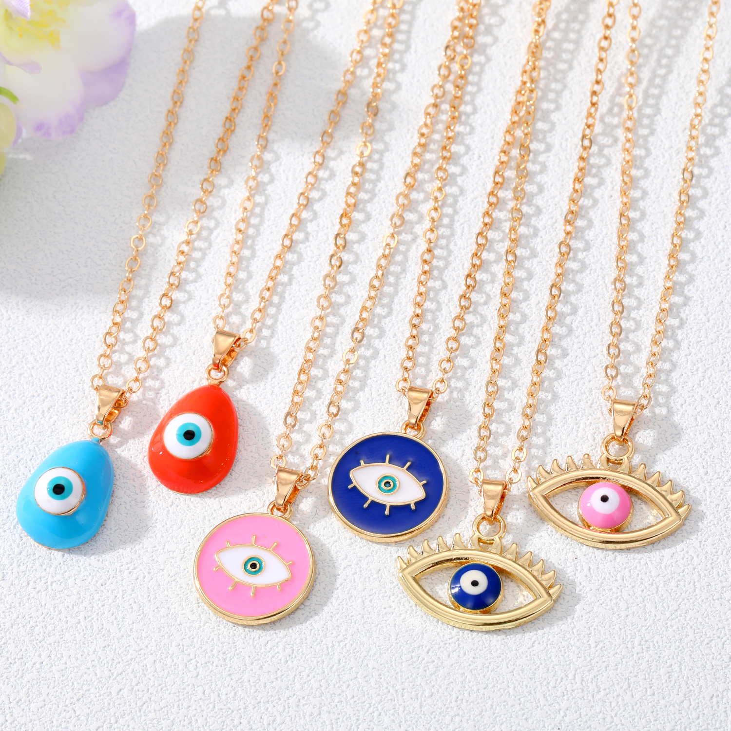 Fashion Devil's Eye Alloy Stoving Varnish Pendant Necklace 1 Piece display picture 1