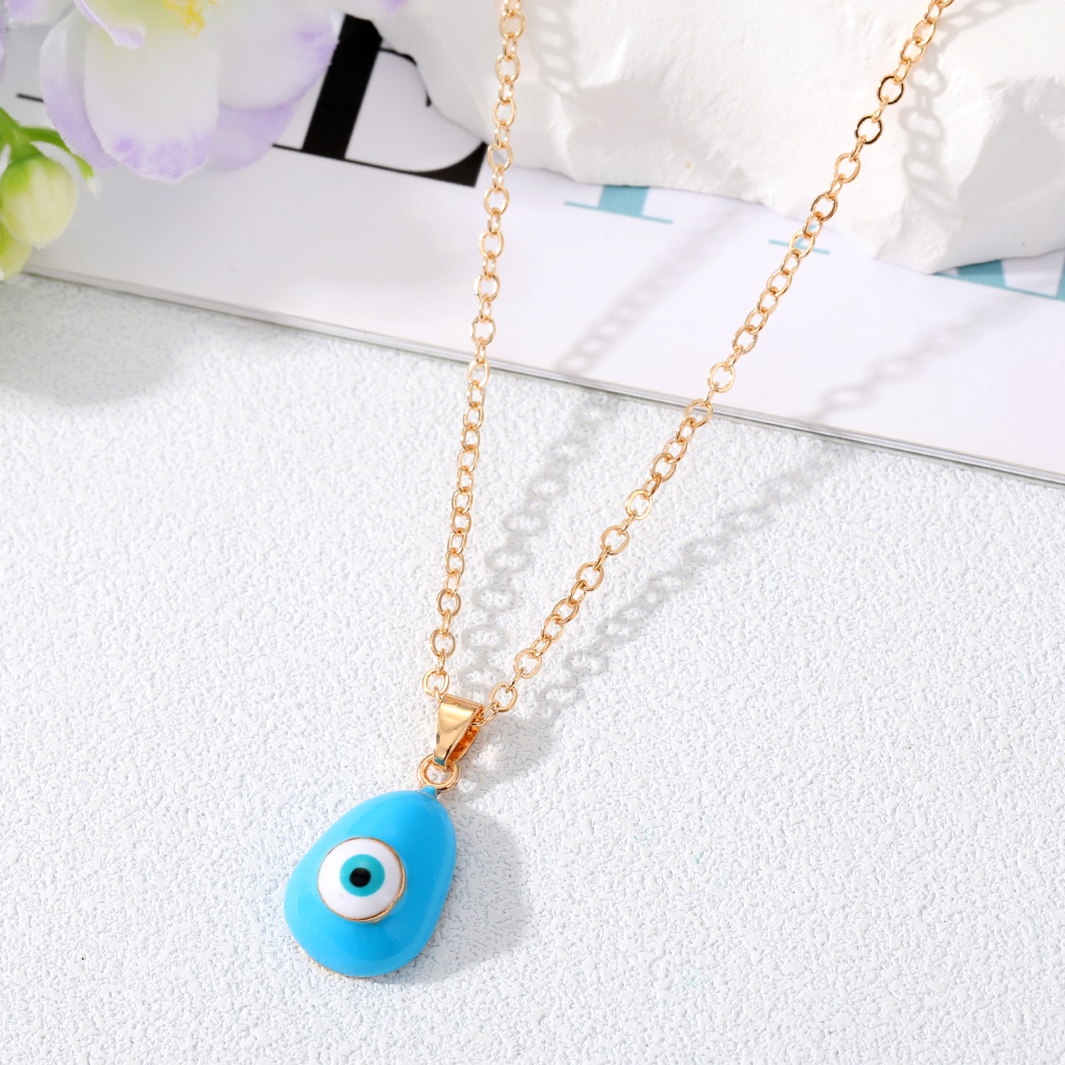 Fashion Devil's Eye Alloy Stoving Varnish Pendant Necklace 1 Piece display picture 4