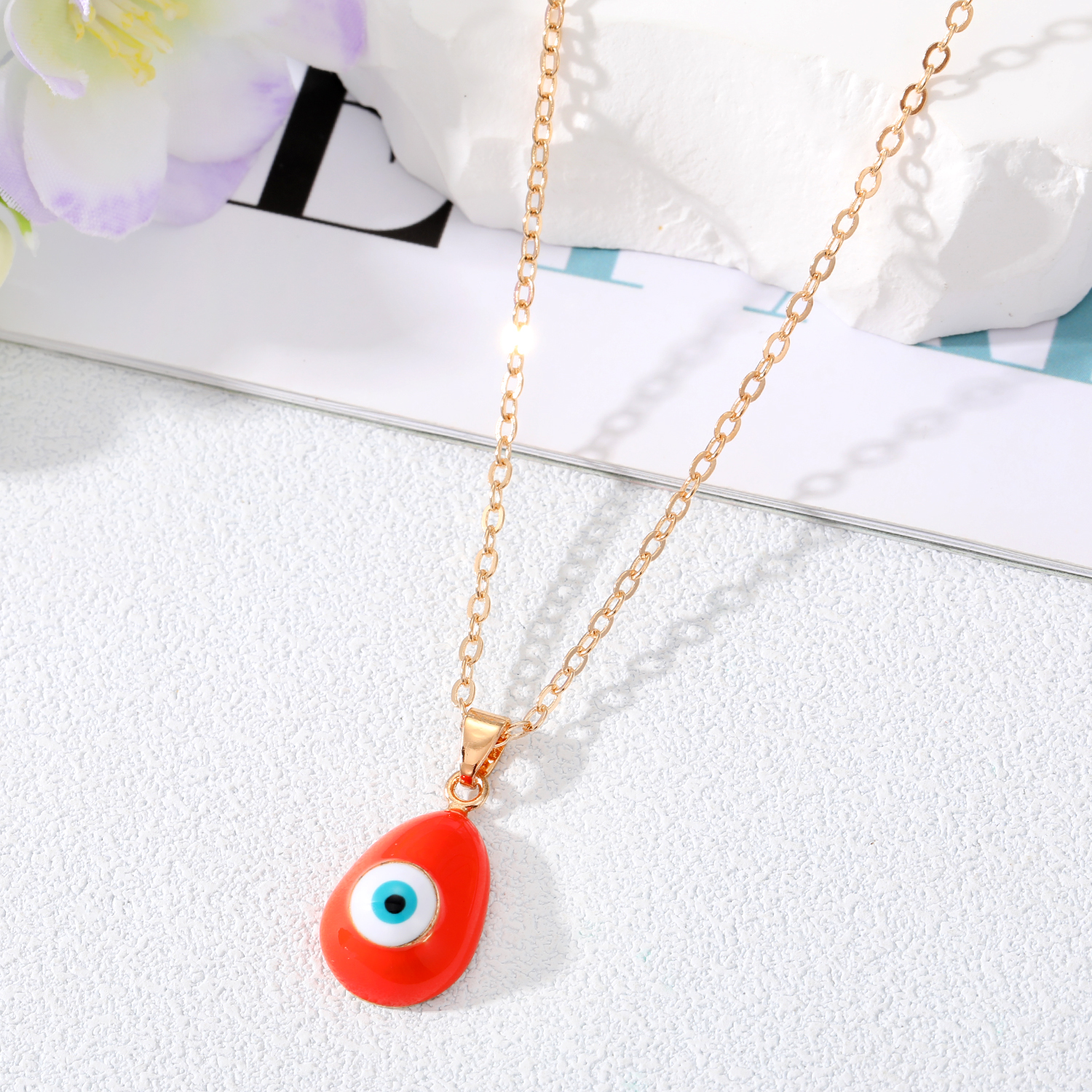 Fashion Devil's Eye Alloy Stoving Varnish Pendant Necklace 1 Piece display picture 5