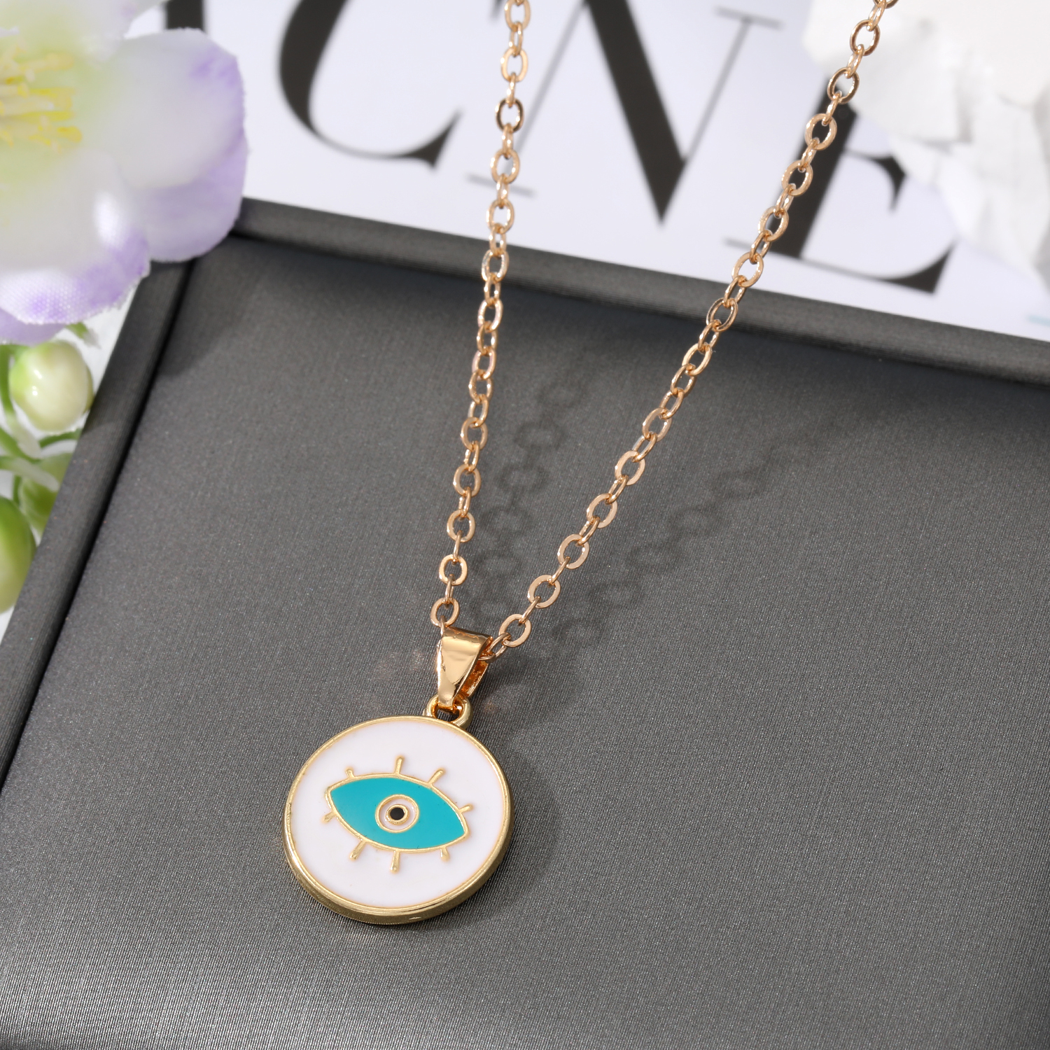 Fashion Devil's Eye Alloy Stoving Varnish Pendant Necklace 1 Piece display picture 2