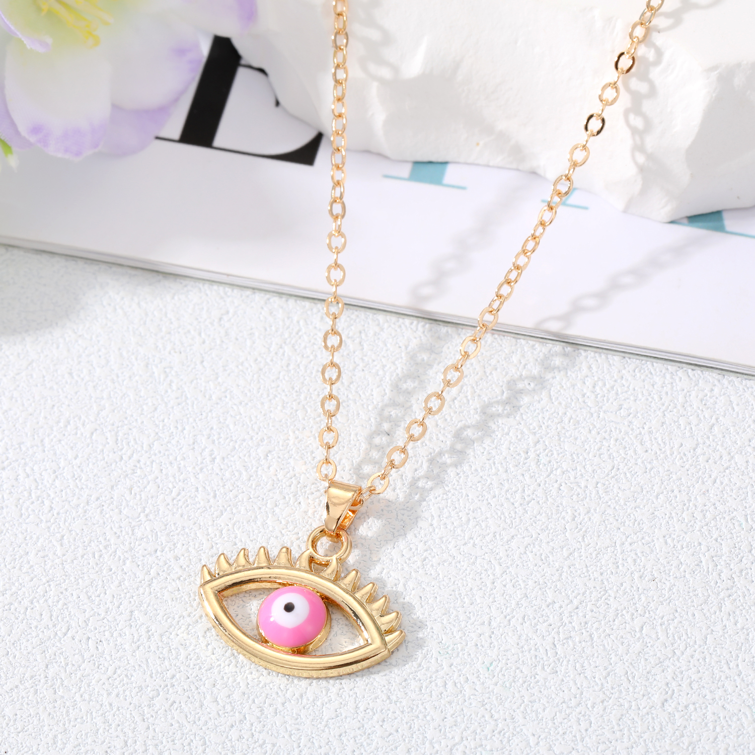 Fashion Devil's Eye Alloy Stoving Varnish Pendant Necklace 1 Piece display picture 7