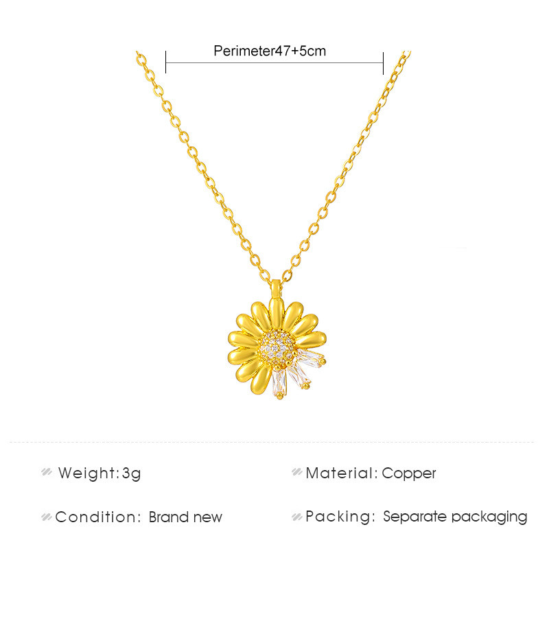 Fashion Flower Alloy Inlay Zircon Pendant Necklace display picture 2