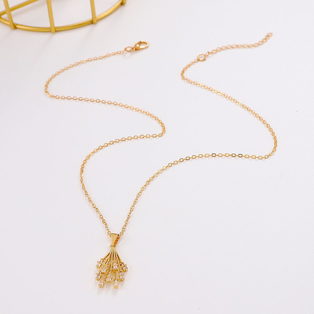 Fashion Tassel Alloy Inlay Zircon Pendant Necklace display picture 5