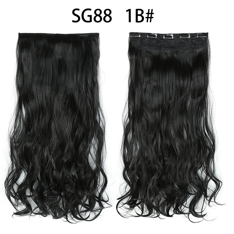 Women's Fashion Dark Black Wine Red Black Party Chemical Fiber Centre Parting Long Curly Hair Wigs display picture 2