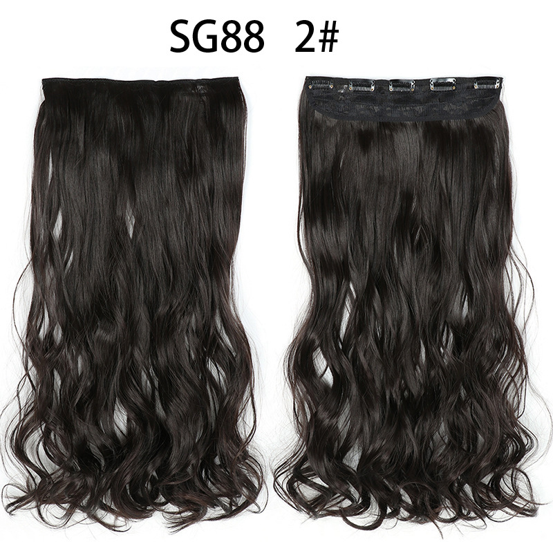 Women's Fashion Dark Black Wine Red Black Party Chemical Fiber Centre Parting Long Curly Hair Wigs display picture 5