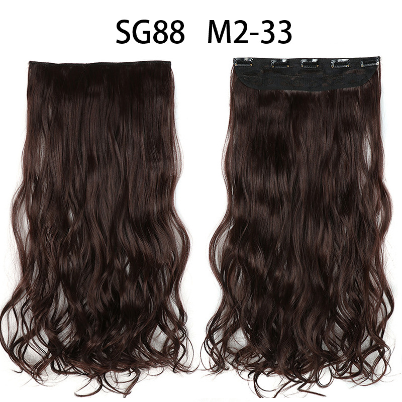 Women's Fashion Dark Black Wine Red Black Party Chemical Fiber Centre Parting Long Curly Hair Wigs display picture 8