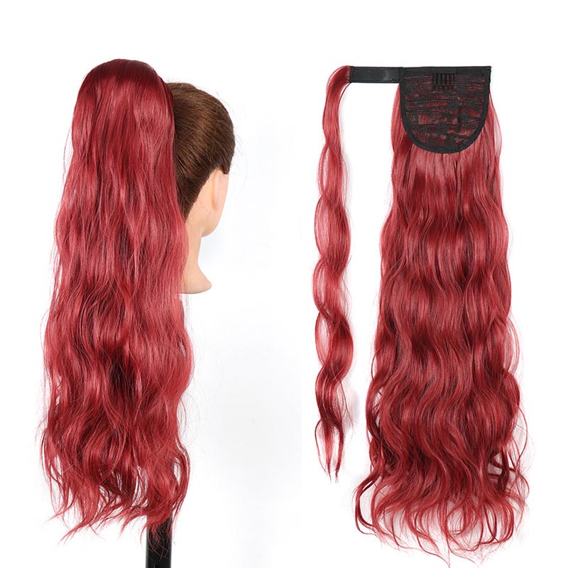 Women's Fashion White Wine Red Black Party High Temperature Wire Centre Parting Long Curly Hair Wigs display picture 6