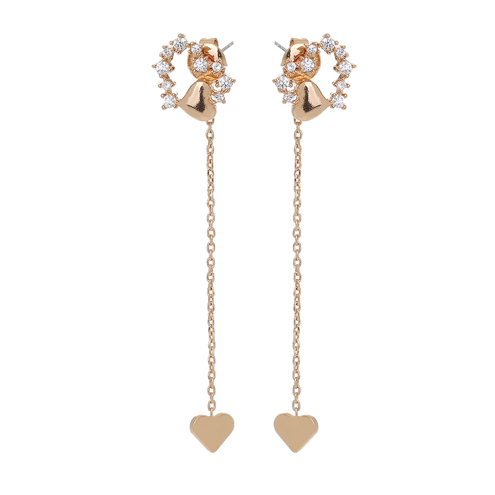 Fashion Heart Shape Copper Earrings Plating Zircon Copper Earrings 1 Pair display picture 1