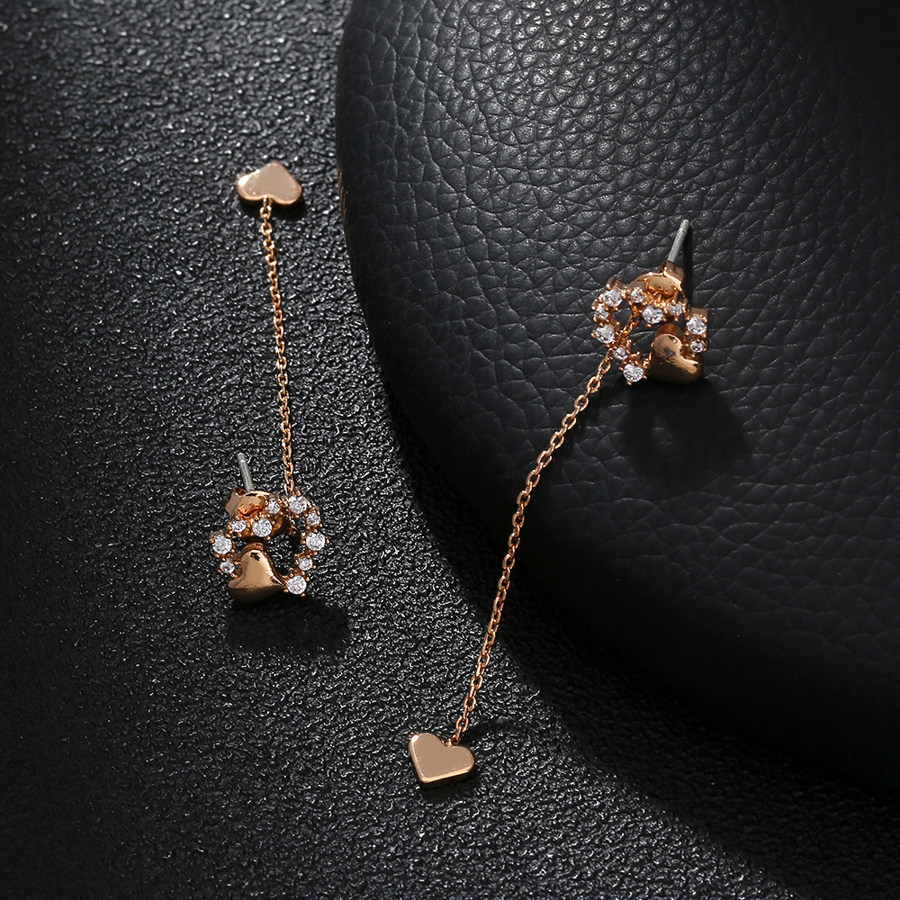 Fashion Heart Shape Copper Earrings Plating Zircon Copper Earrings 1 Pair display picture 6