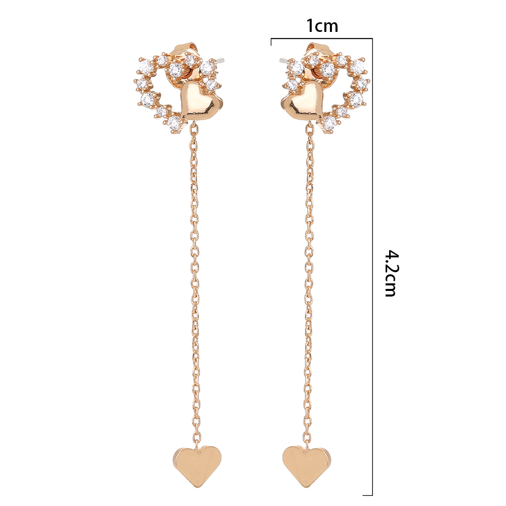 Fashion Heart Shape Copper Earrings Plating Zircon Copper Earrings 1 Pair display picture 8