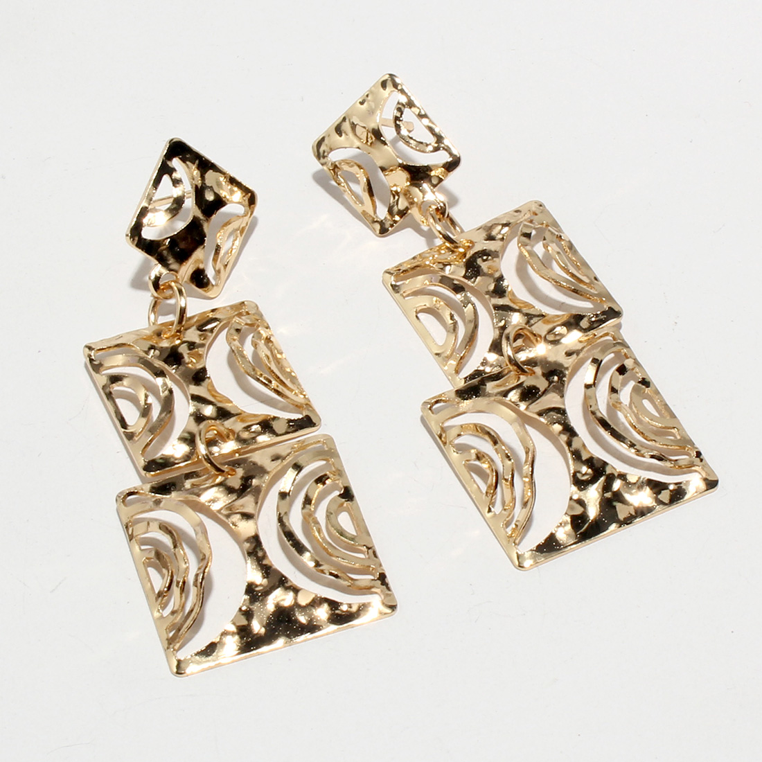 Fashion Square Alloy Plating Hollow Out Alloy Drop Earrings display picture 4