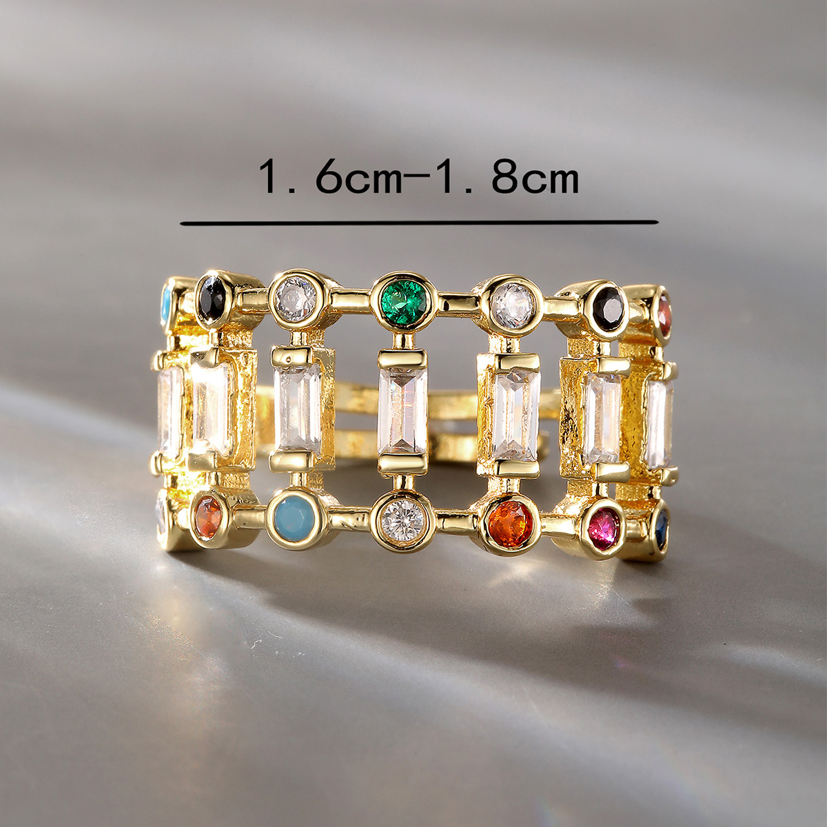 Fashion Geometric Copper Open Ring Plating Hollow Out Zircon Copper Rings display picture 1