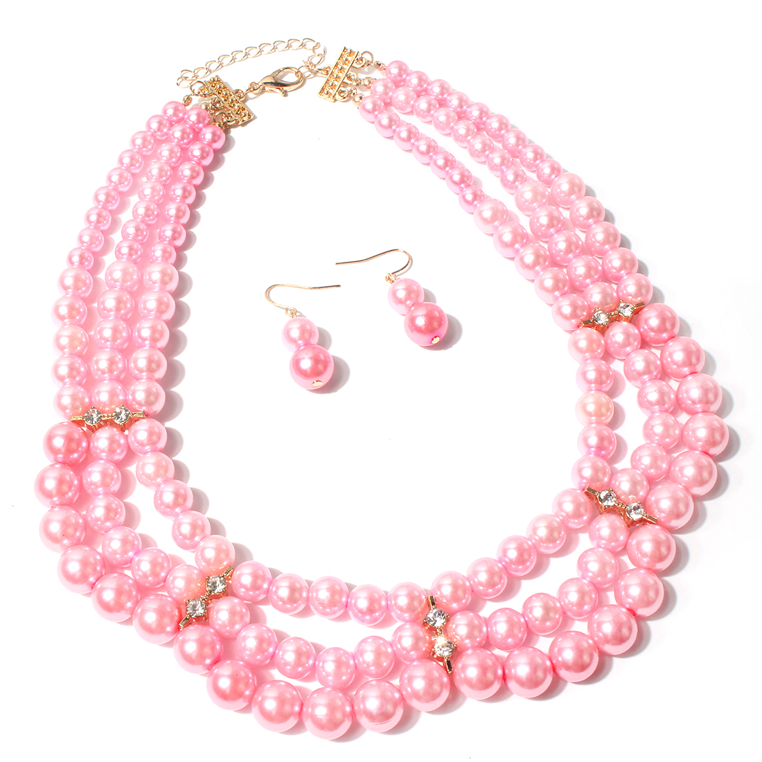 Elegant Geometric Imitation Pearl Beaded Layered Pearl Necklace display picture 3