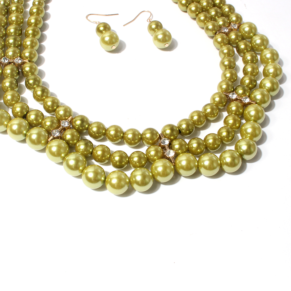 Elegant Geometric Imitation Pearl Beaded Layered Pearl Necklace display picture 4
