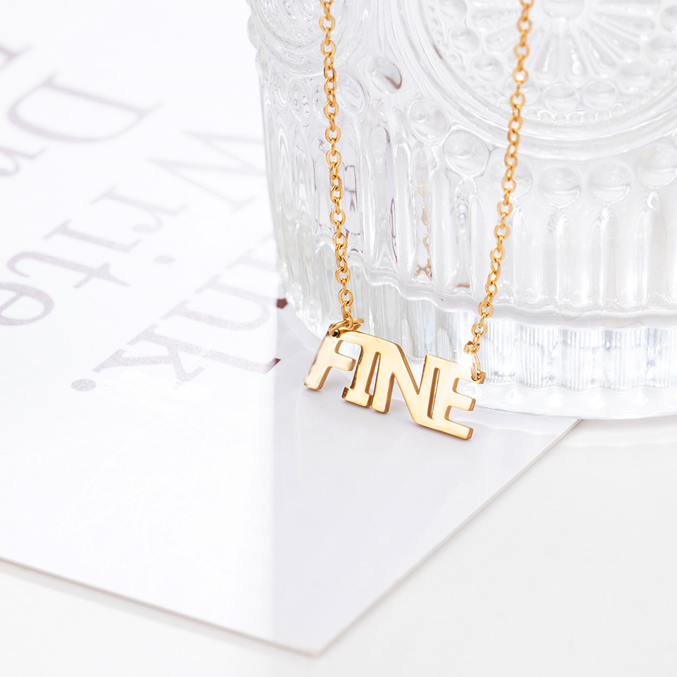 Simple Style Letter Stainless Steel Pendant Necklace Metal Stainless Steel Necklaces display picture 6