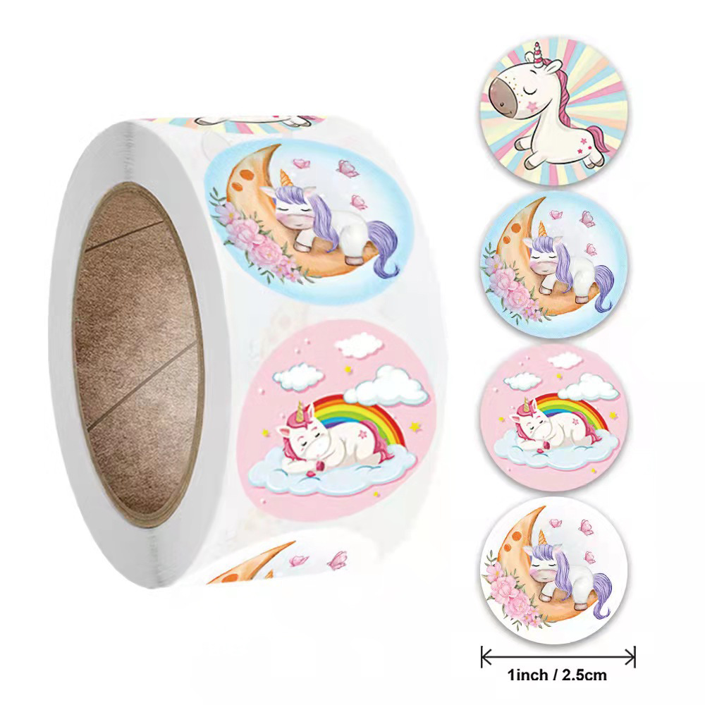 Copper Plate Sticker Pack Cute Cartoon Unicorn Kids Reward Sticker display picture 4