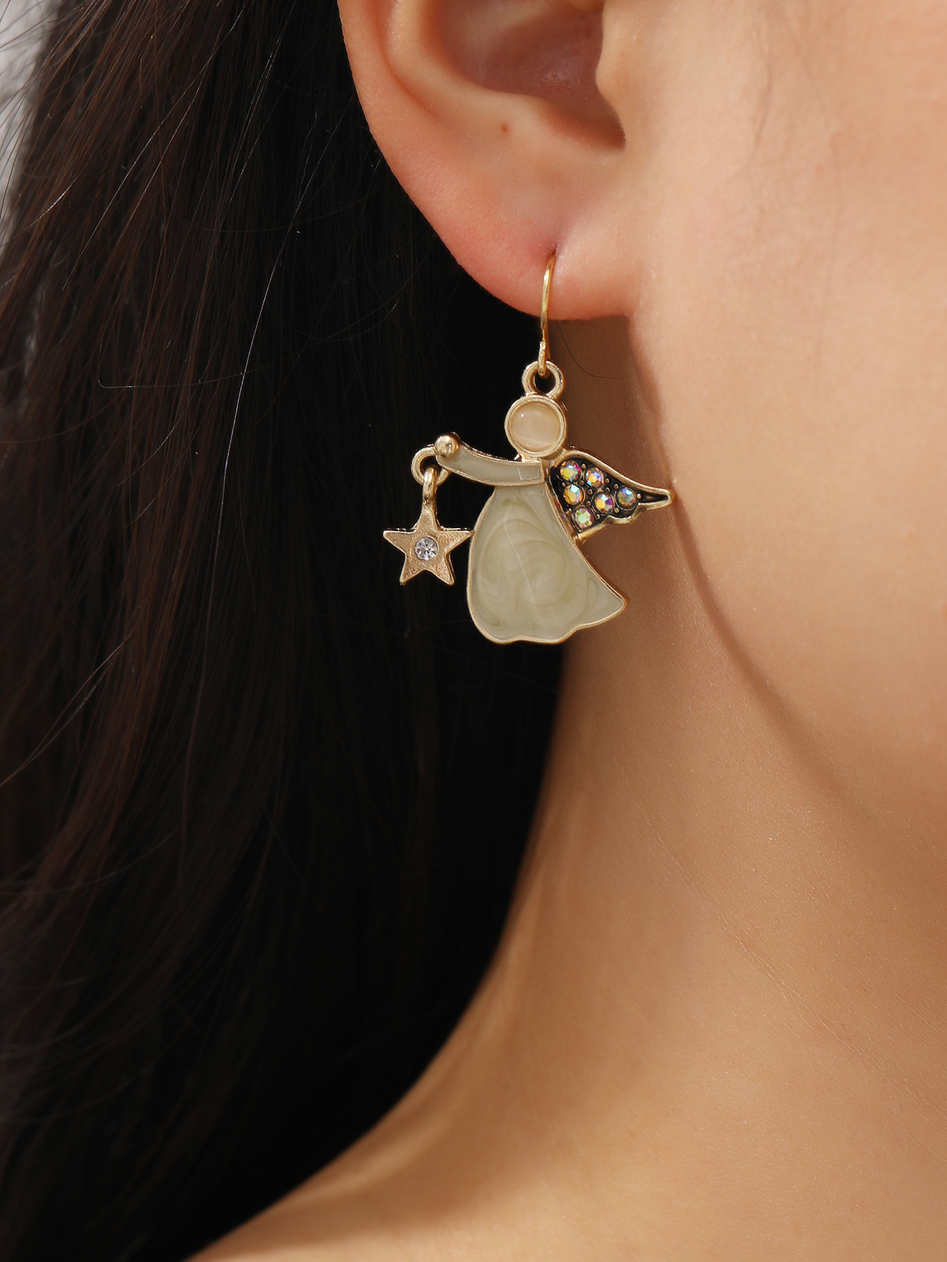 Cute Human Alloy Drop Earrings display picture 7