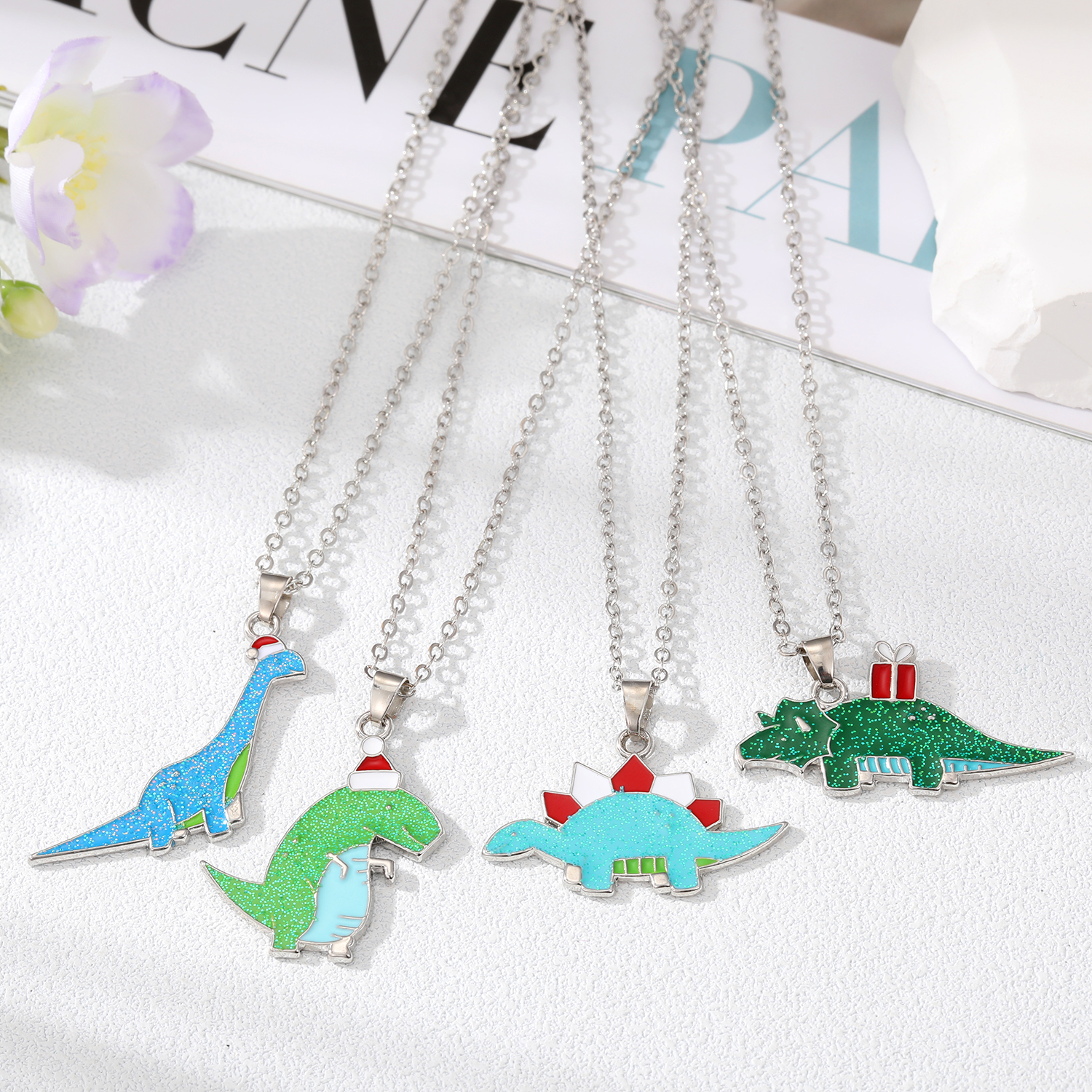 Mode Dinosaurier Legierung Überzug Halskette Mit Anhänger 1 Stück display picture 2