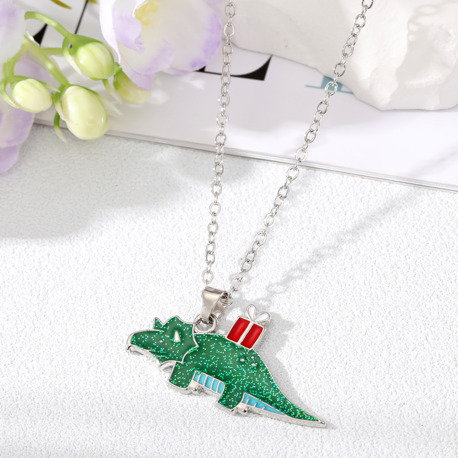 Mode Dinosaurier Legierung Überzug Halskette Mit Anhänger 1 Stück display picture 3