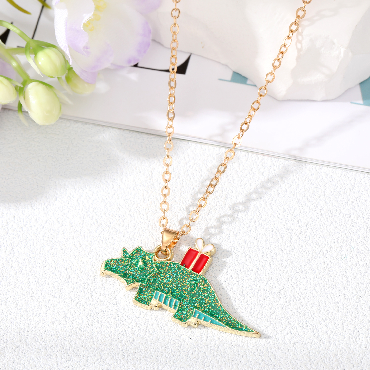 Mode Dinosaurier Legierung Überzug Halskette Mit Anhänger 1 Stück display picture 4