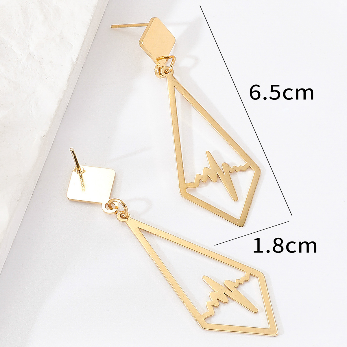 Fashion Electrocardiogram Copper Dangling Earrings Plating Copper Earrings display picture 4