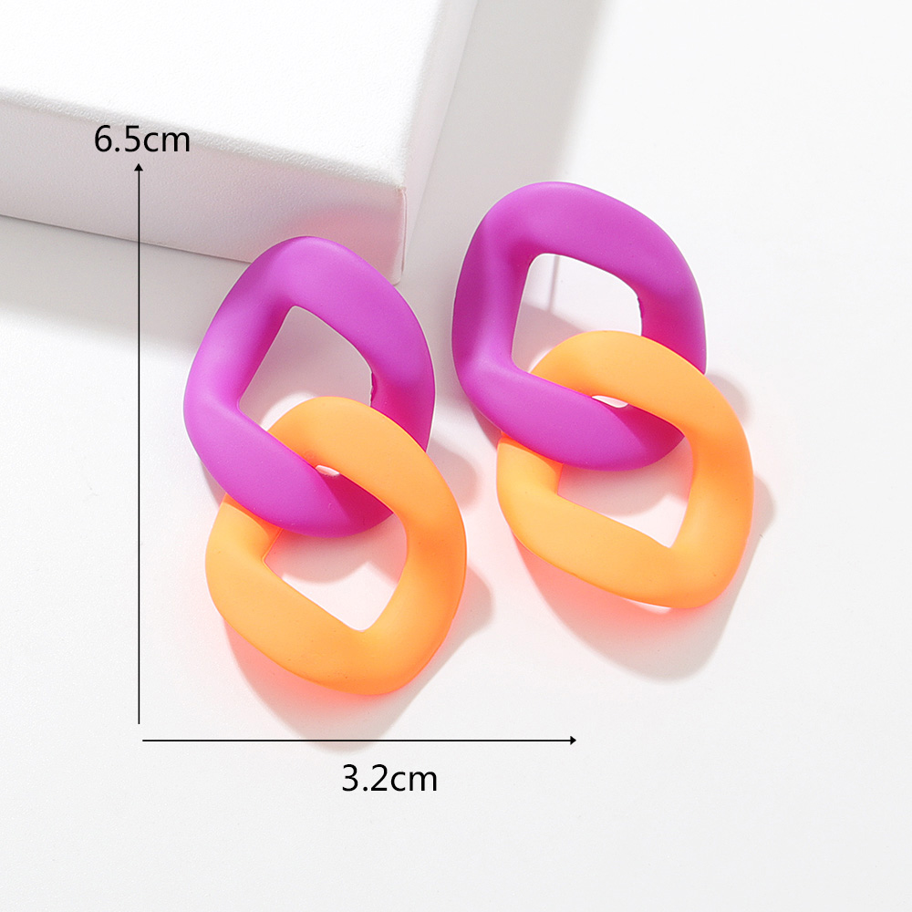 Exaggerated Geometric Arylic Patchwork Ear Studs display picture 1