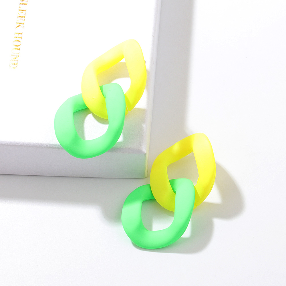 Exaggerated Geometric Arylic Patchwork Ear Studs display picture 8