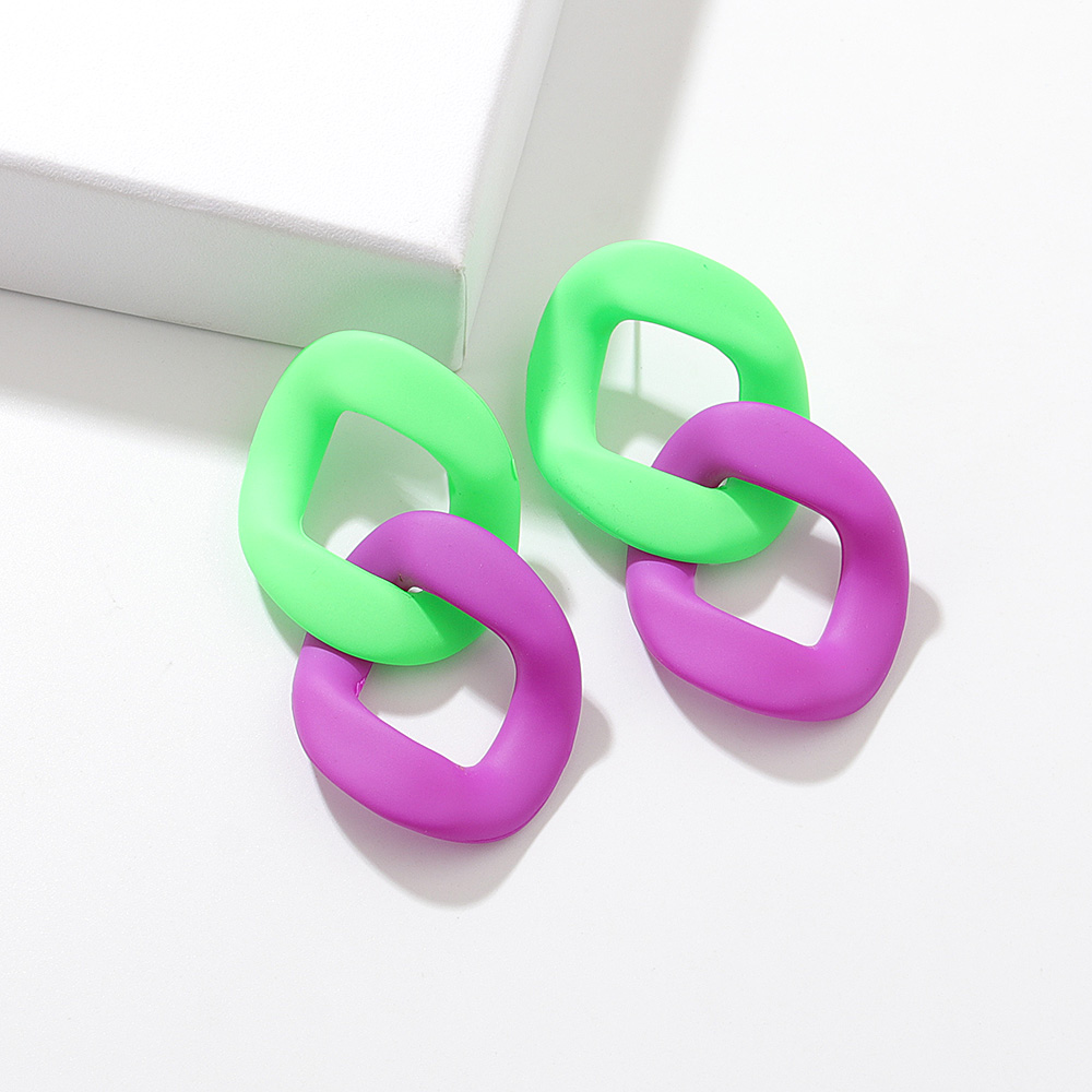 Exaggerated Geometric Arylic Patchwork Ear Studs display picture 9