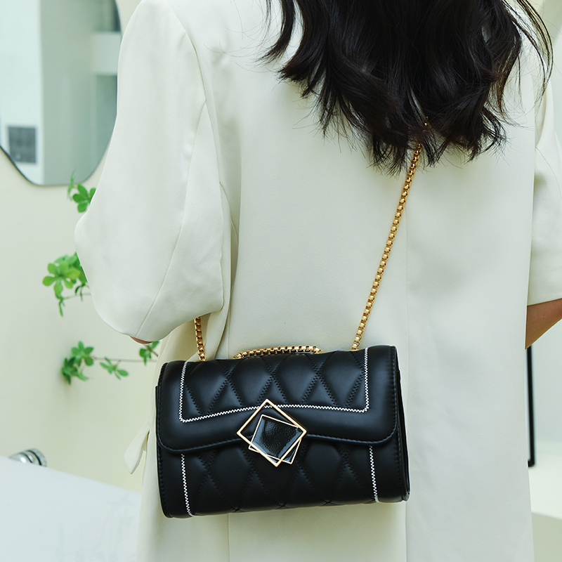 Fashion Solid Color Square Lock Chain Bag display picture 1