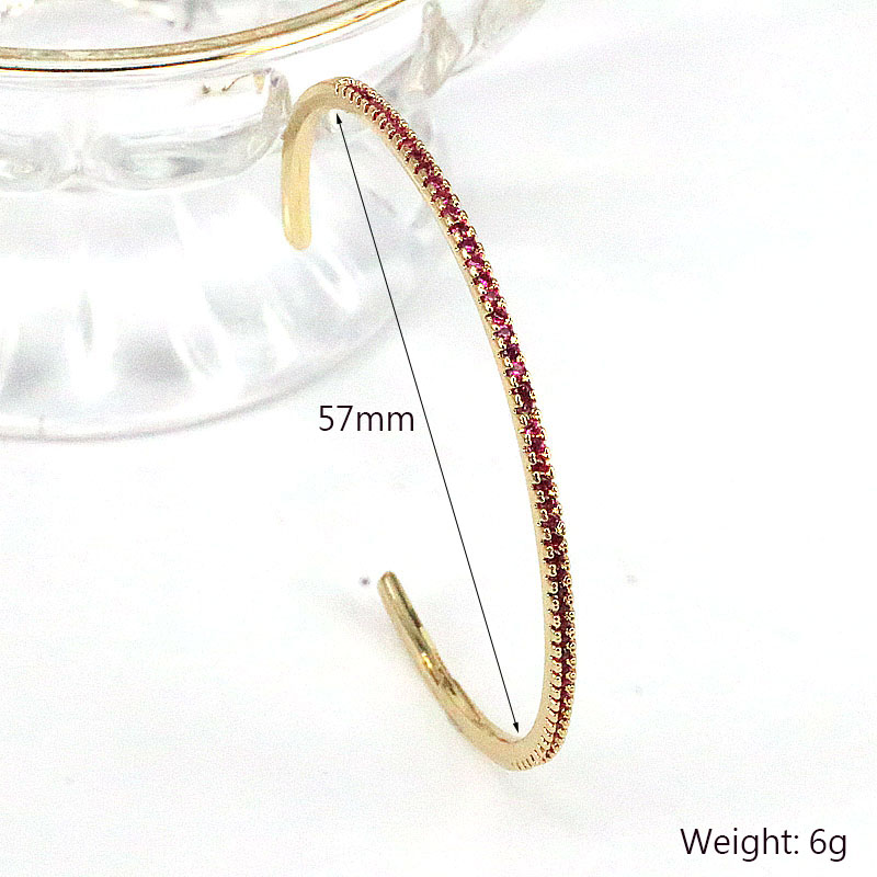 Fashion Geometric Copper Bangle Inlay Zircon Copper Bracelets 1 Piece display picture 2