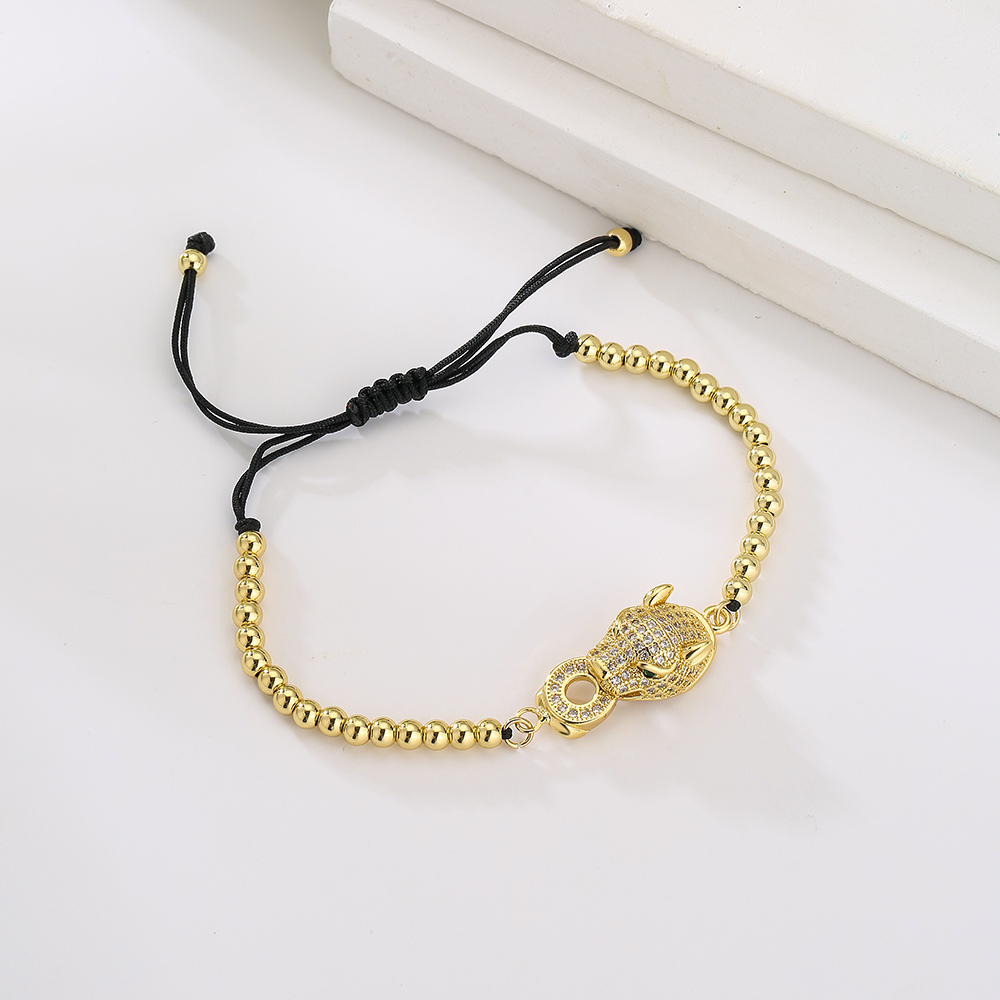 Fashion Leopard Copper Bracelets Gold Plated Zircon Copper Bracelets display picture 2