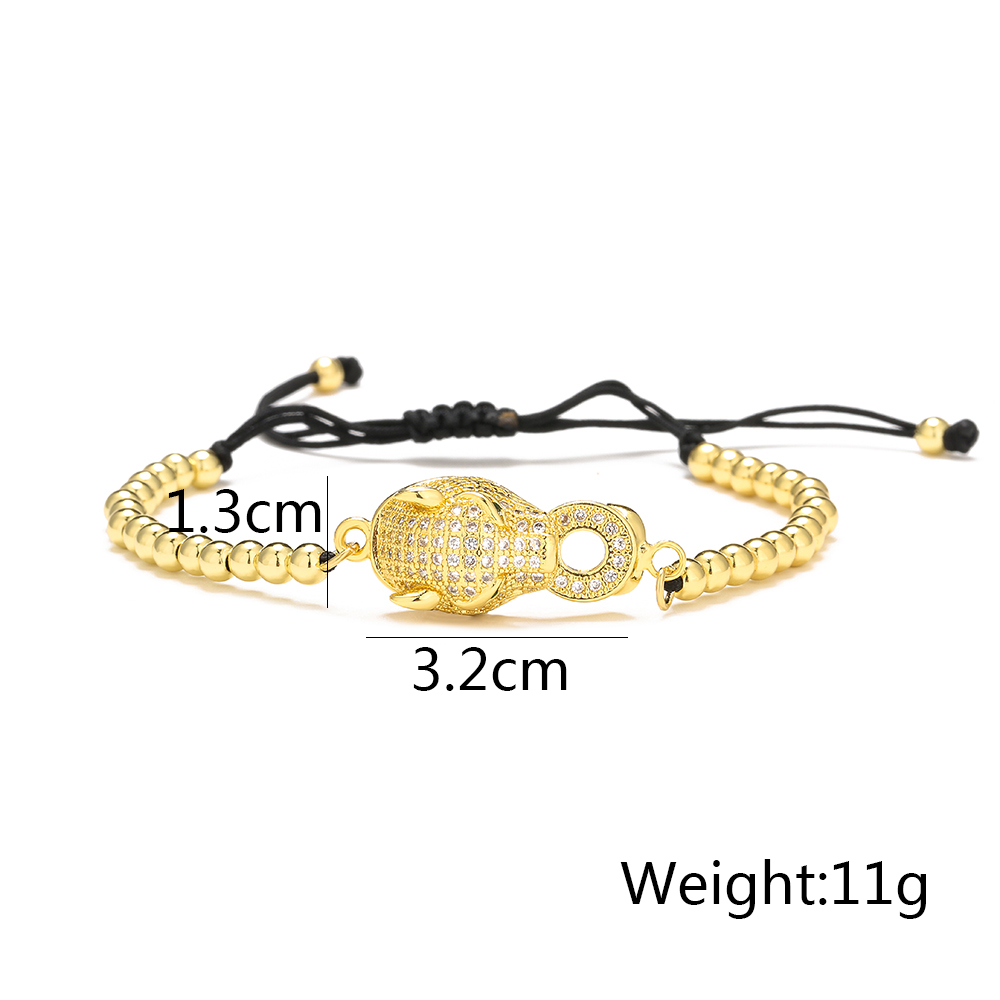 Fashion Leopard Copper Bracelets Gold Plated Zircon Copper Bracelets display picture 6