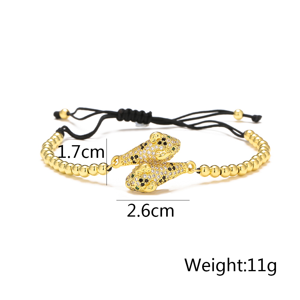Fashion Leopard Copper Bracelets Gold Plated Zircon Copper Bracelets display picture 7