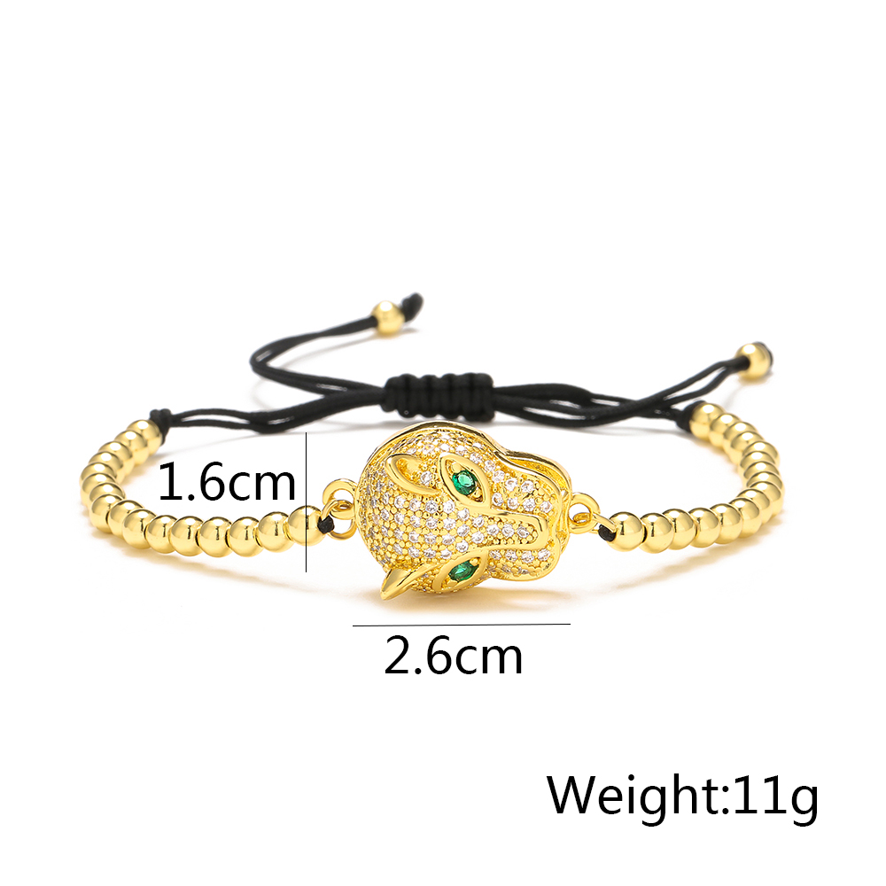 Fashion Leopard Copper Bracelets Gold Plated Zircon Copper Bracelets display picture 8