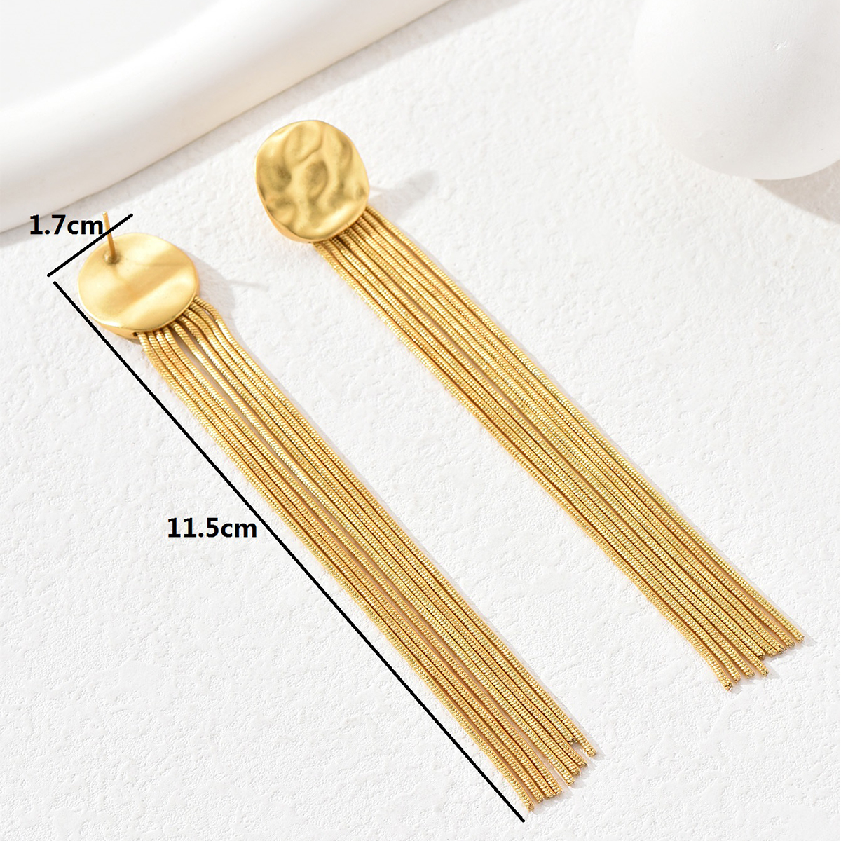 Simple Style Tassel Copper Dangling Earrings Gold Plated Copper Earrings 1 Pair display picture 6