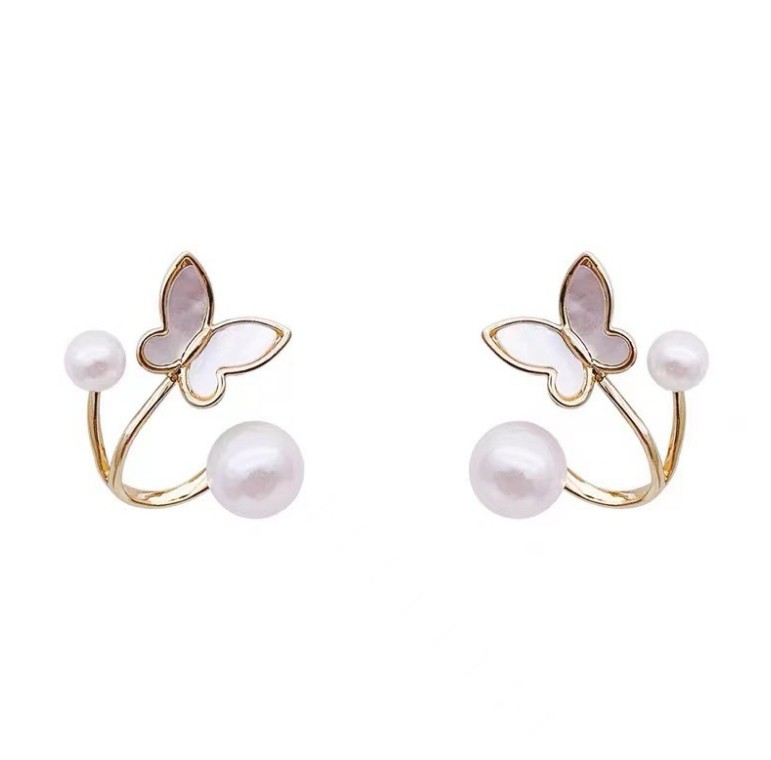 1 Set Elegant Butterfly Inlay Alloy Artificial Pearls Ear Studs display picture 7