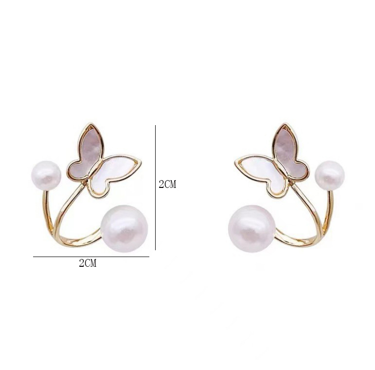 1 Set Elegant Butterfly Inlay Alloy Artificial Pearls Ear Studs display picture 9
