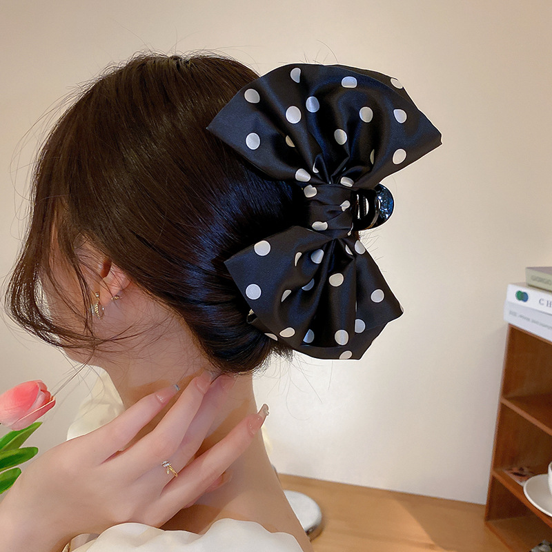 Simple Style Polka Dots Arylic Cloth Bowknot Hair Claws 1 Piece display picture 4