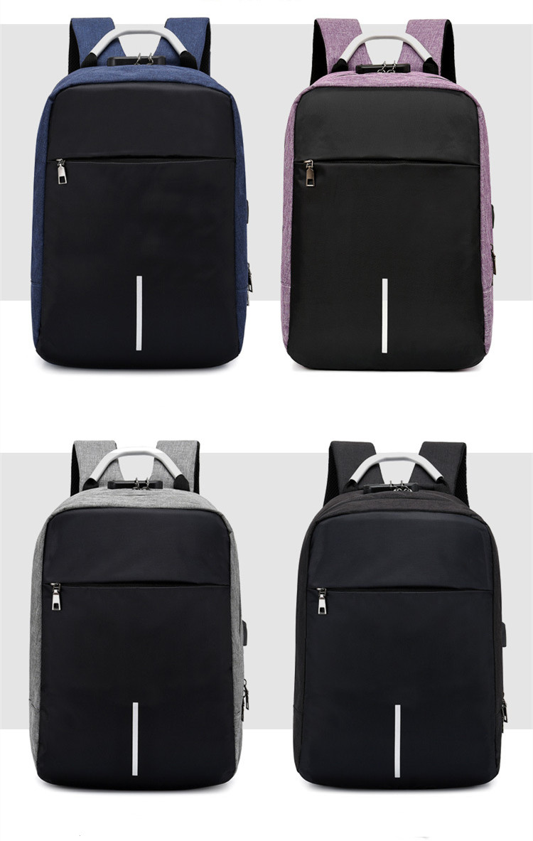 Unisex Medium All Seasons Polyester Solid Color Business Square Zipper Functional Backpack display picture 1