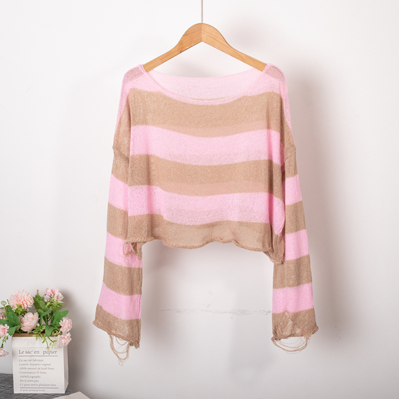 Fashion Stripe Knit Round Neck Long Sleeve Regular Sleeve Sweater display picture 2