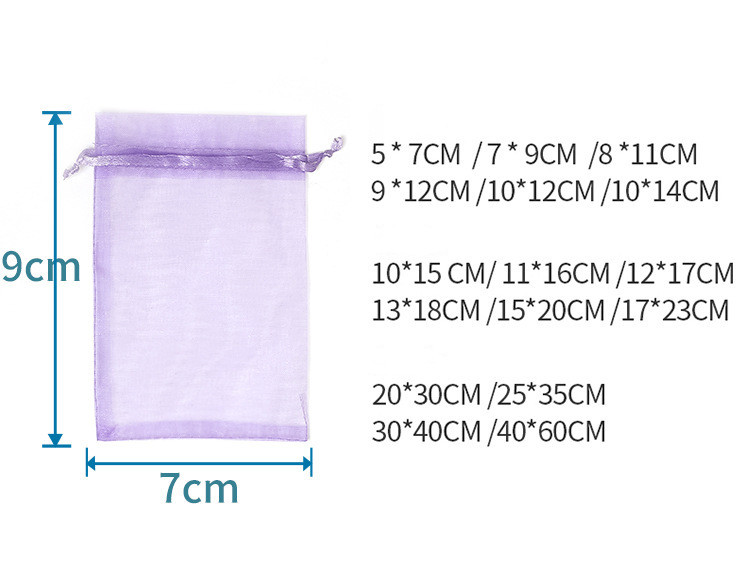 Fashion Simple Style Solid Color Organza Drawstring Jewelry Packaging Bags display picture 2
